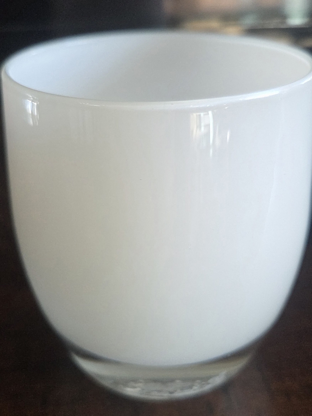 White "Hope" Glass Candle Holder